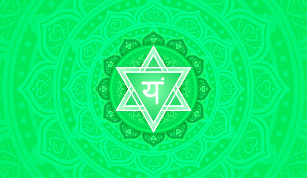 Heart chakra mandala represented in green